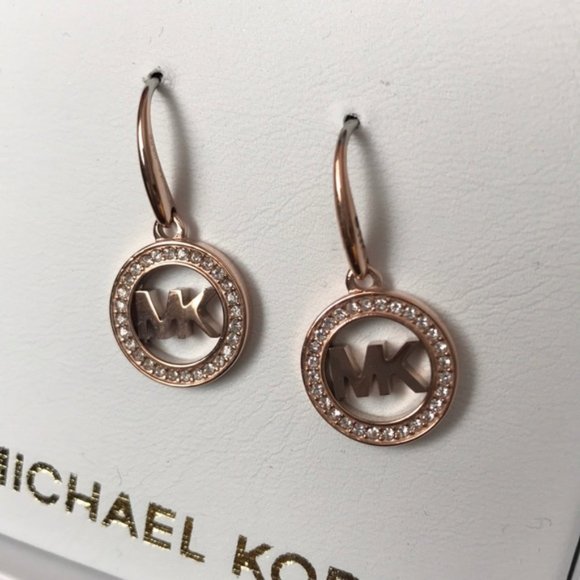 NEW Michael Kors Fulton MK Gold Earrings - Picture 12 of 15